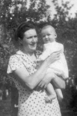 Baby Jim with his mother